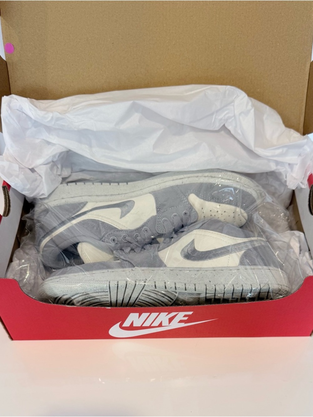 Nike Women's Air Jordan 1 Low SE Light Steel Grey Size 7.5 original box near new - Picture 2 of 12